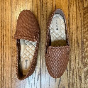 Birdies Woven Leather Loafers in Brown
